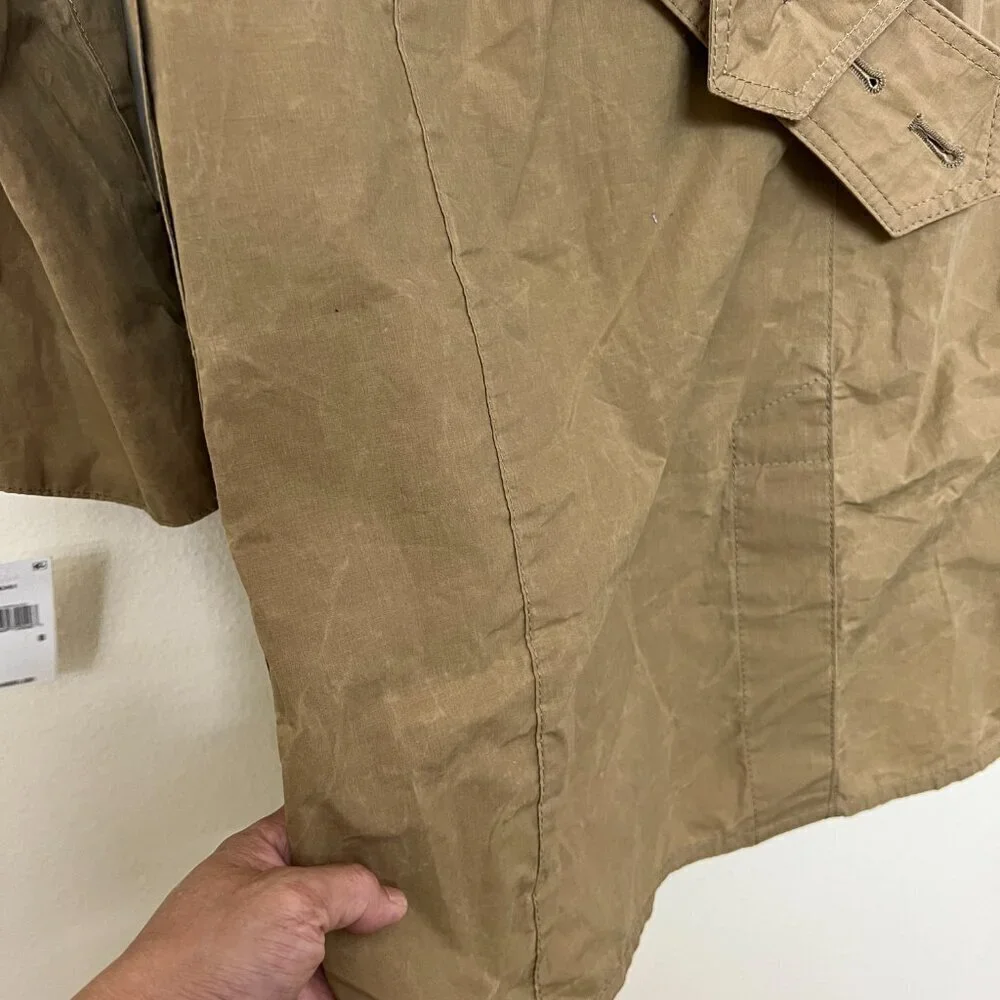 Barbour Re Eng HAYDON Cotton Camel Sand Brown Trench Coat Belted Classic US8